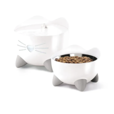 Catit Pixi набір поїлка-фонтан 2 л + миска пластикова для котів 200 мл - білий